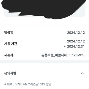 비발디파크 60%할인권