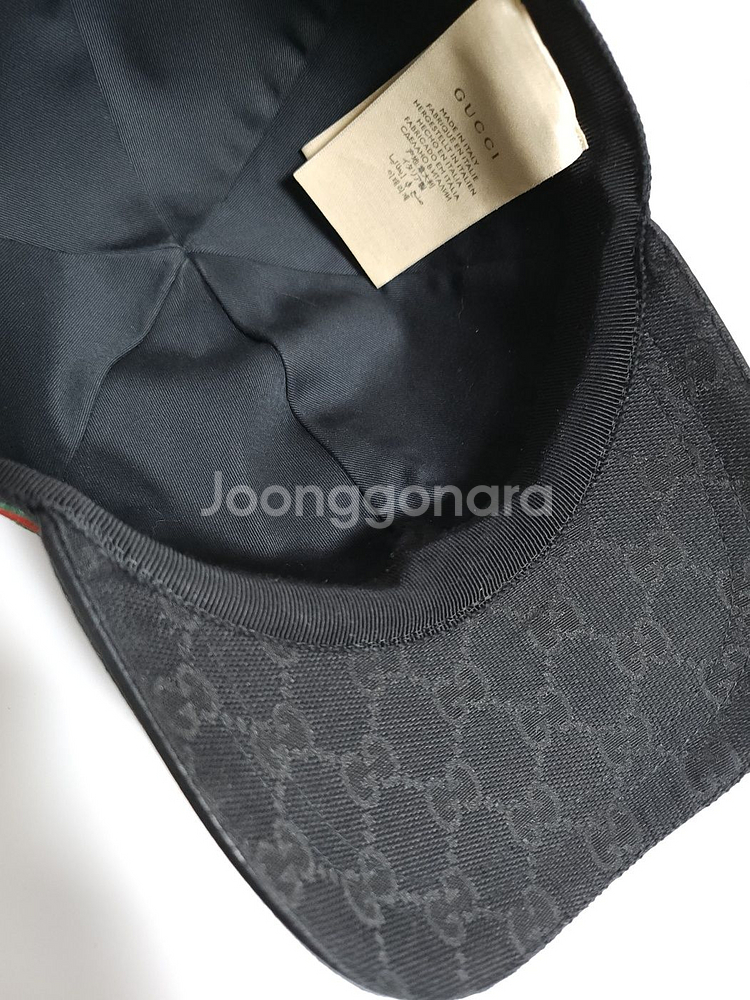 XL 구찌 블랙 GG 모노그램 볼캡 모자 200035--5