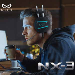 녹스 NX-3 가상 7.1 채널 진동 게이밍 헤드셋