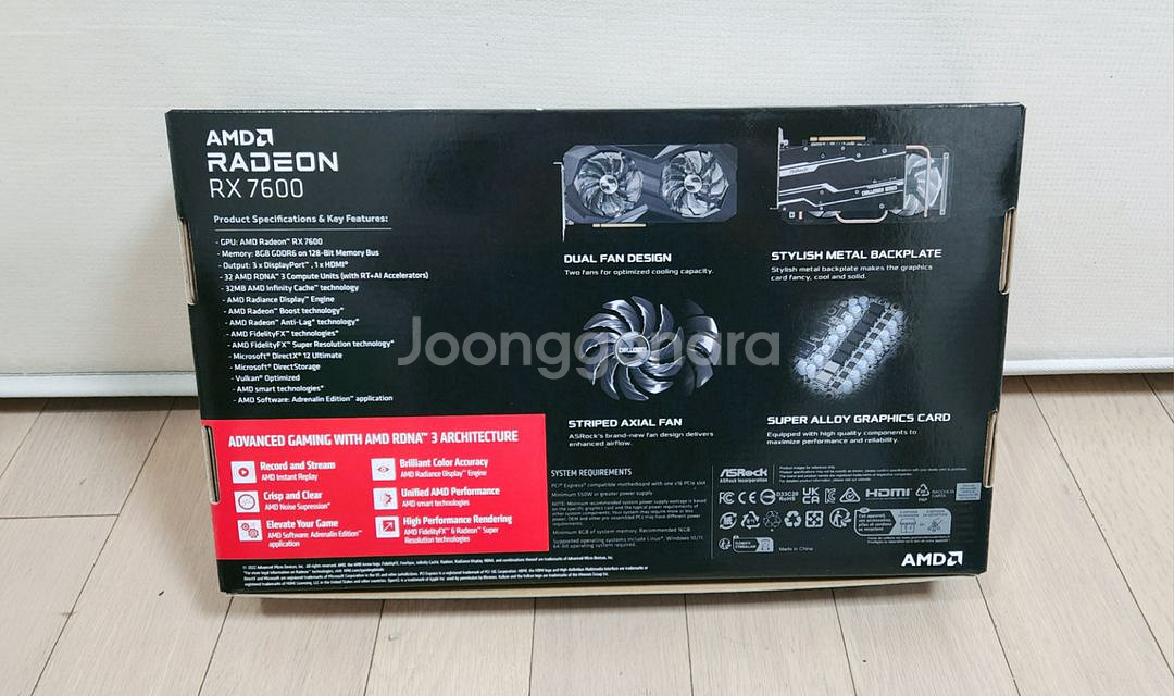 새제품급) ASROCK 라데온 RX7600 OC 8GB--1