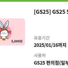 gs25 5000원 금액권 기프티콘