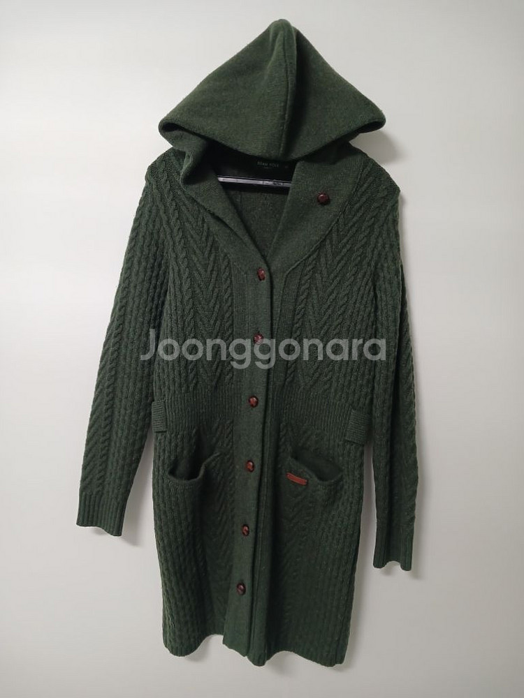 여성 빈폴 울100% 후드 니트코트/90)--7