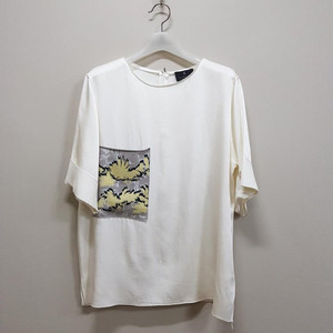 한섬 랑방 니트 패치포켓 하프슬리브 탑 S 사이즈