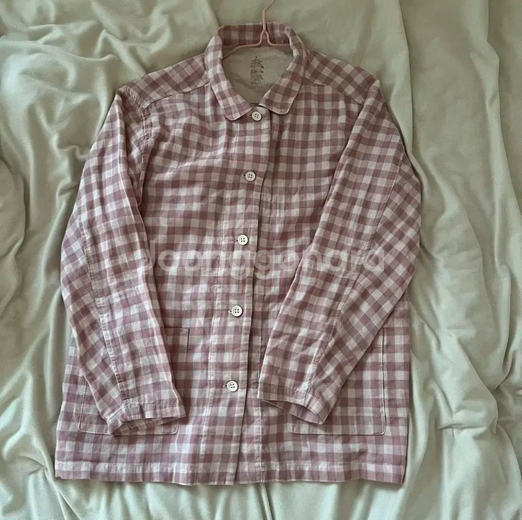 무인양품 무지 muji 단종 핑크 체크 파자마 잠옷--1