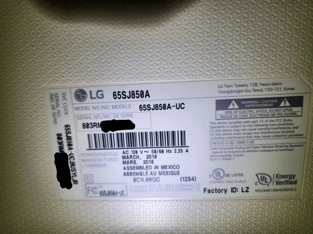 65SJ850A 티비 부품용 - 안심되는 중고거래