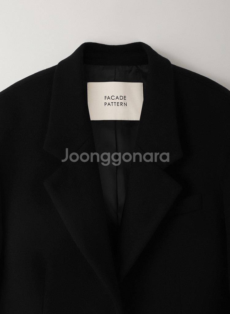 파사드패턴 캐시미어 블레이저 코트 블랙--2