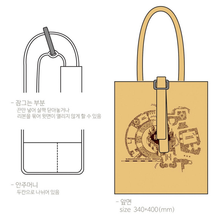 해리포터 마루더즈 지도 에코백 (새상품)--2