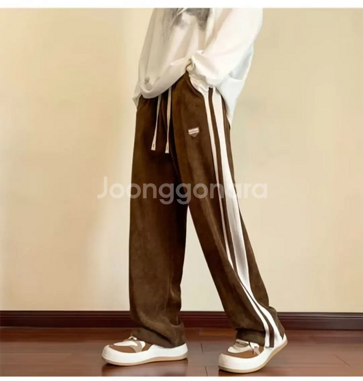 남성용 스트레이트 레그 캐주얼 바지, 루즈핏 미국--2