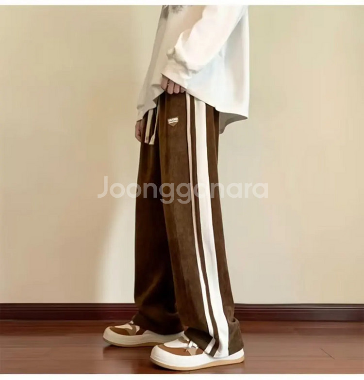 남성용 스트레이트 레그 캐주얼 바지, 루즈핏 미국--5