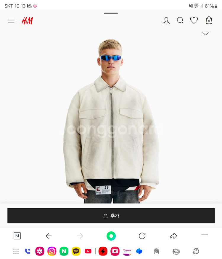 h&m h2 가죽 래더 자켓--8