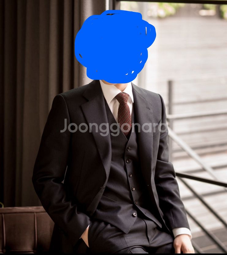 마크론슨 남자예복 3피스 정장 네이비--9