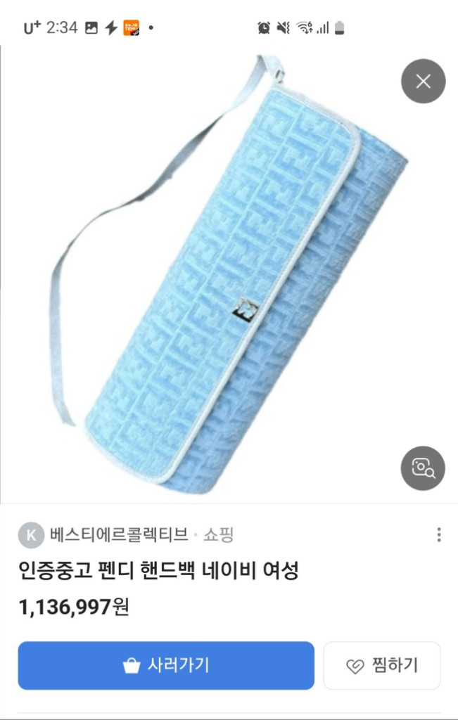 정품 펜디 크로스 빅백--1