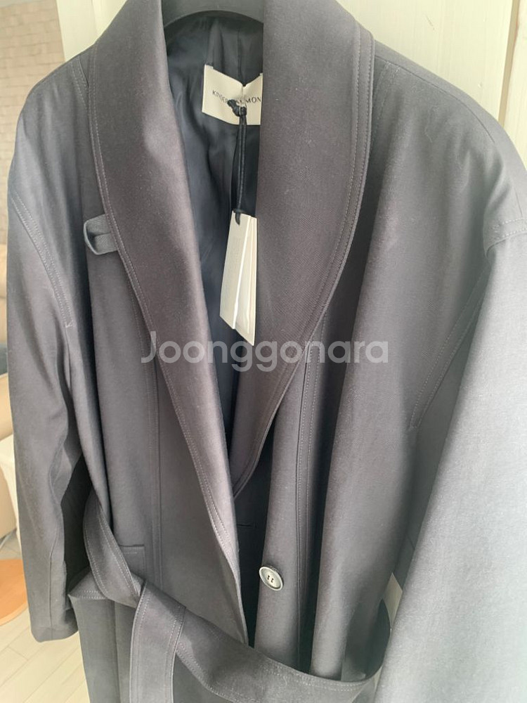 킨더살몬 트렌치 kale long coat 새거--4