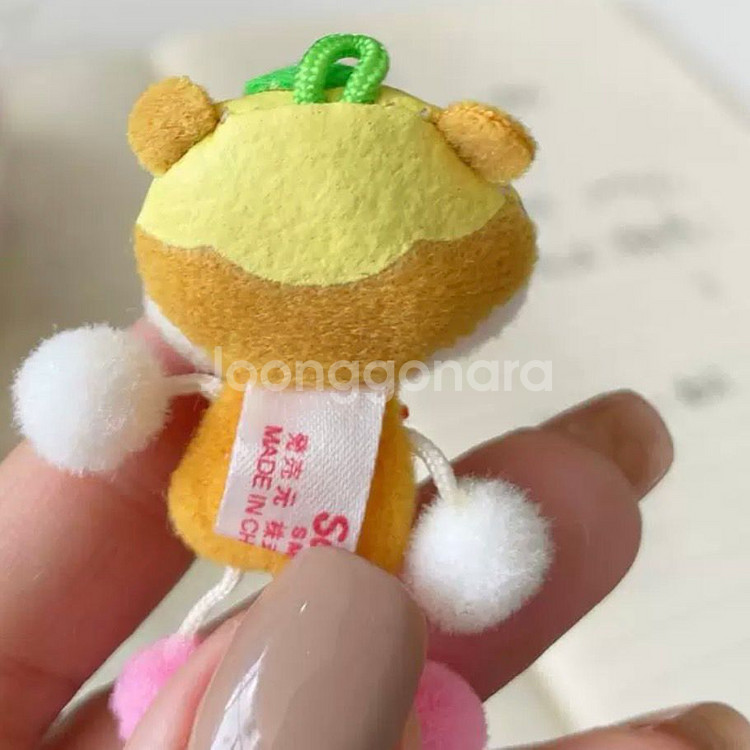 고전 키티 코로코로쿠리링 햄스터 달랑이 스트랩 키링--1