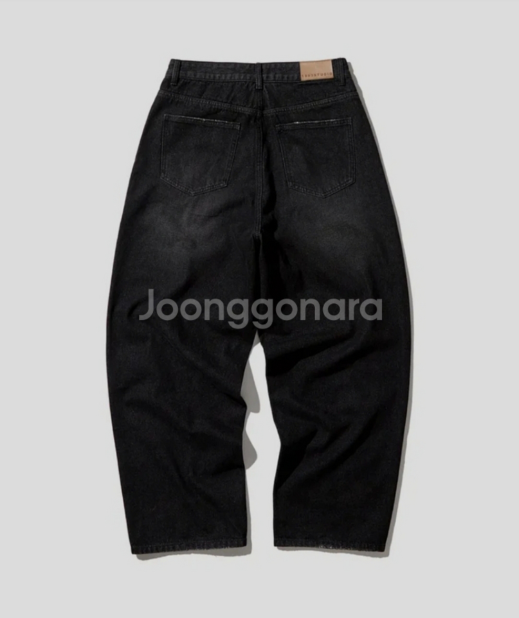 빈티지 와이드 벌룬 데님팬츠--1