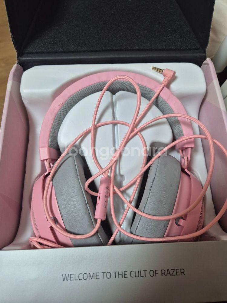 레이저 크라켄 pro v2 쿼츠 + 고양이귀--3