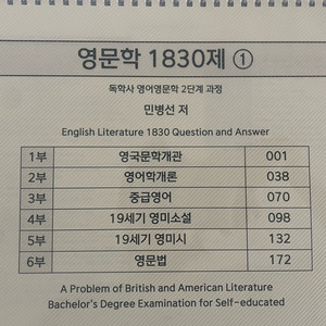 영어영문학 독학사 민병선 1830제 imbc 교재