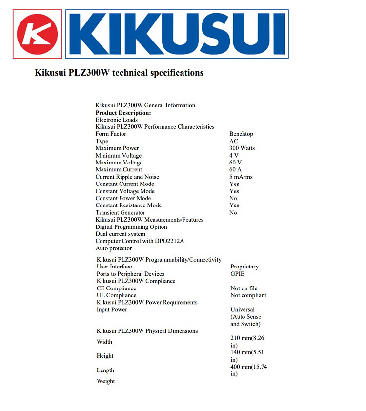 Kikusui PLZ300W 전자로드--5