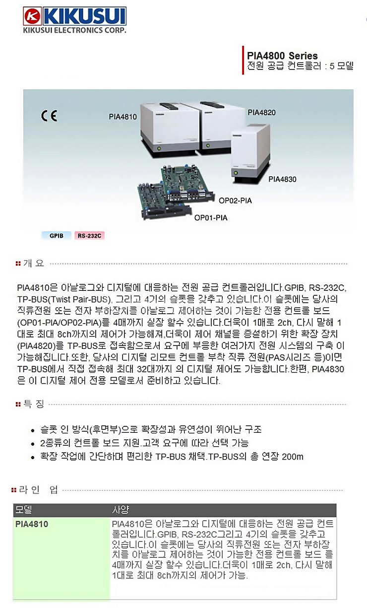 Kikusui PIA4810 전원 공급 컨트롤러--4