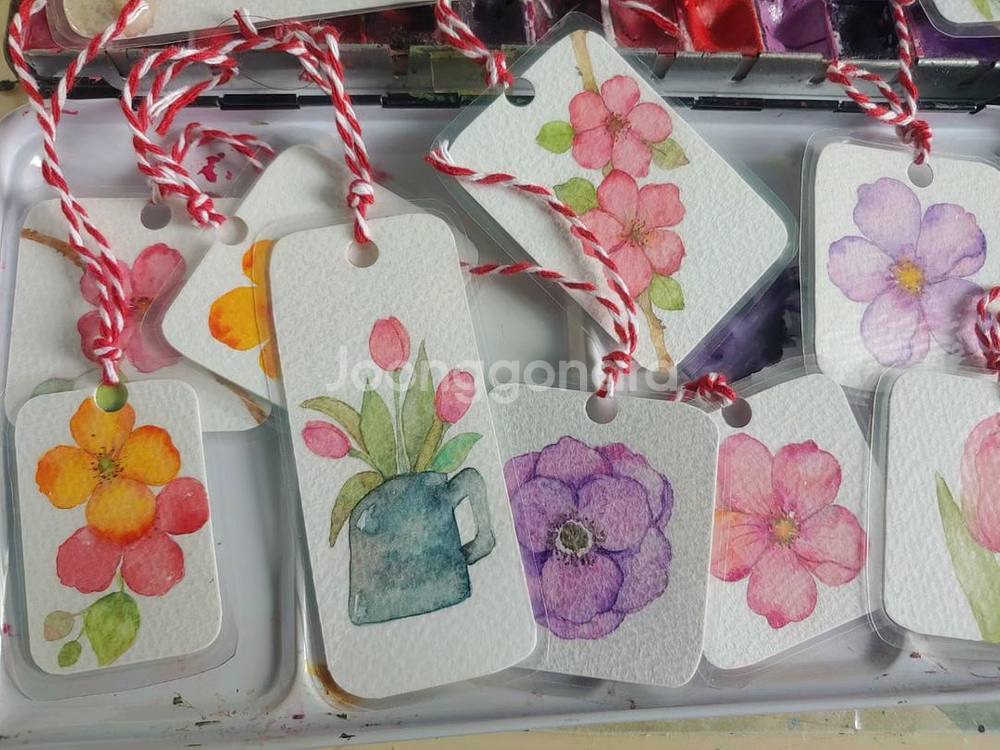 캘리그라피 수채 책갈피--2