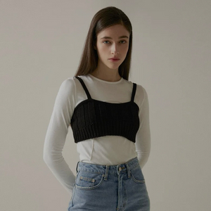 샤드라마 검정 뷔스티에 Cropped Knit Bust