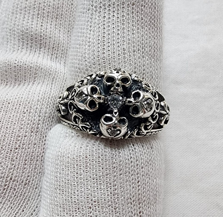 은수공예 스컬반지/해골은반지 (925은)-17호--0