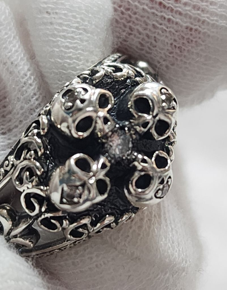 은수공예 스컬반지/해골은반지 (925은)-17호--4