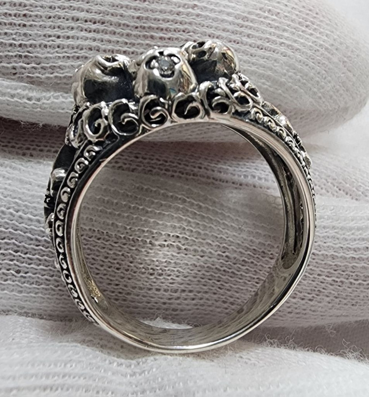 은수공예 스컬반지/해골은반지 (925은)-17호--3