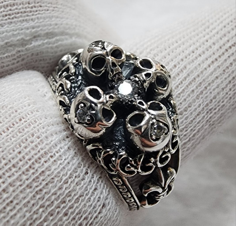 은수공예 스컬반지/해골은반지 (925은)-17호--1