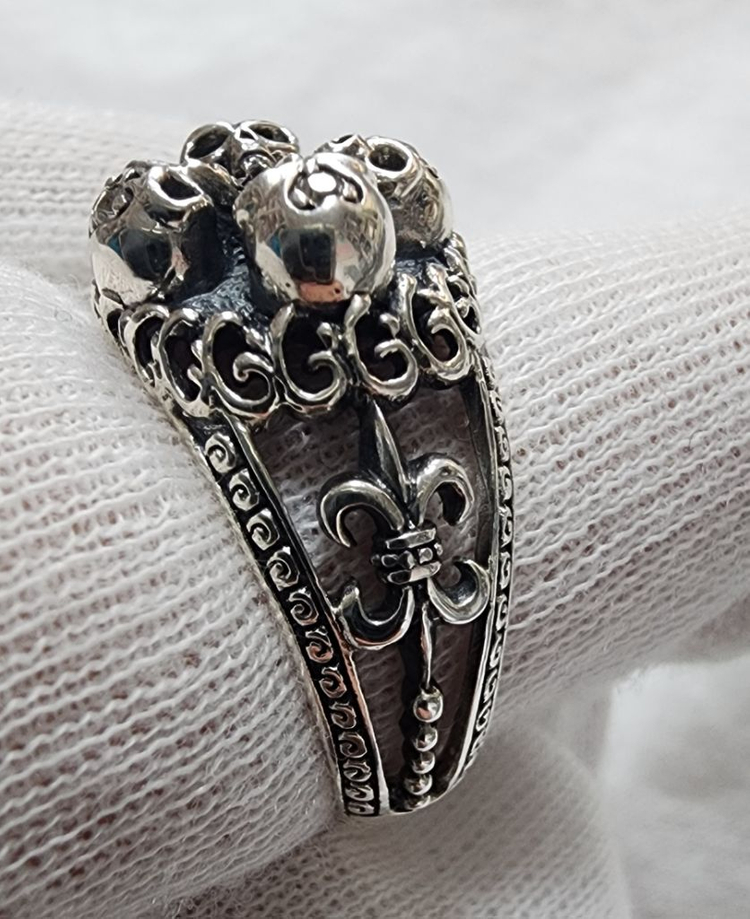 은수공예 스컬반지/해골은반지 (925은)-17호--2