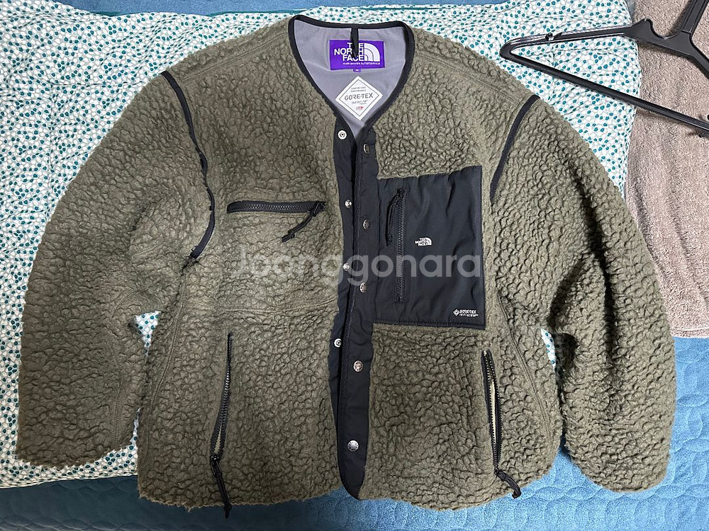 (M)노스페이스 퍼플라벨 울 보아 후리스 카키--1