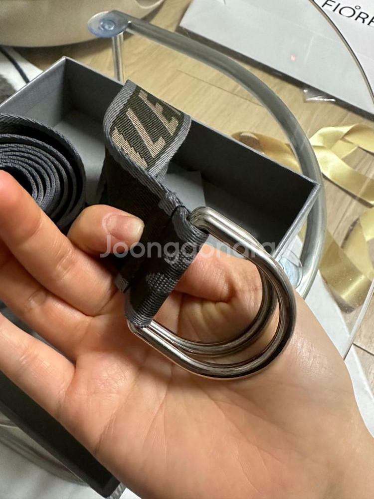 발렌시아가D링벨트 다크그린 정품--3