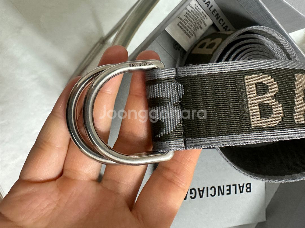 발렌시아가D링벨트 다크그린 정품--4