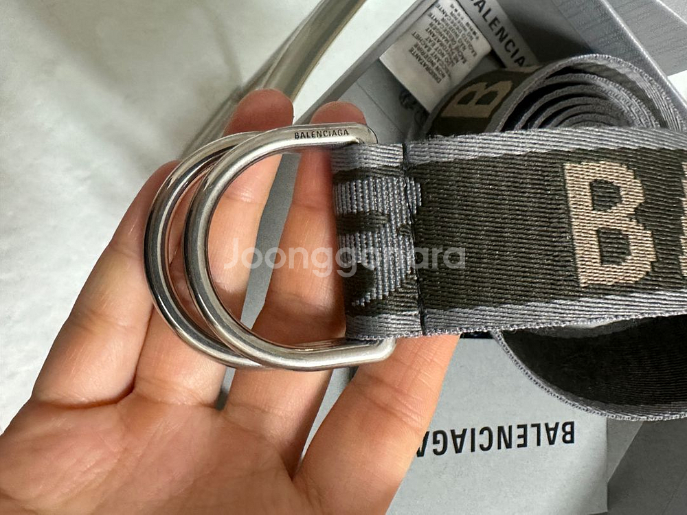 발렌시아가D링벨트 다크그린 정품--1