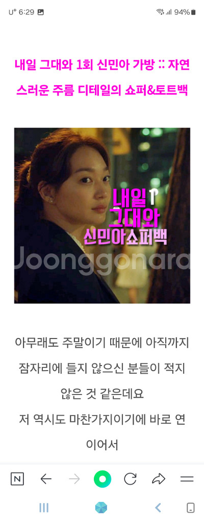 신민아 제이에스티나 쇼퍼백--6