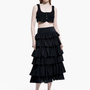 러프넥 롱 캉캉 LONG CANCAN SKIRT