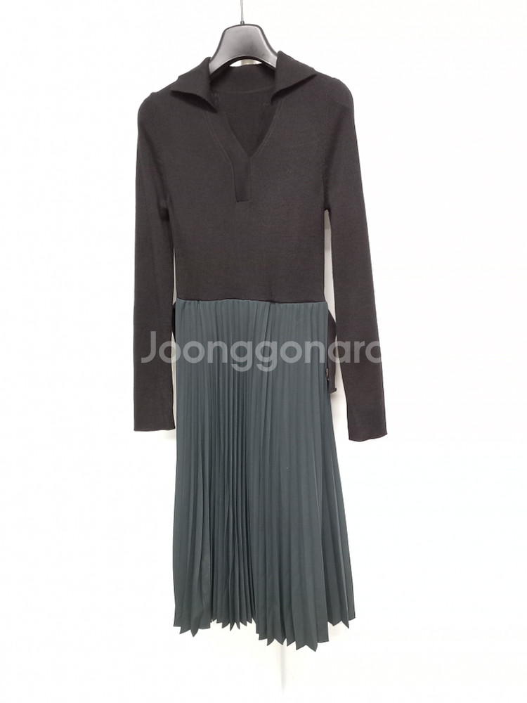 주크 ZOOC 춘추 니트 플리츠 맥시 롱 원피스 44.--2