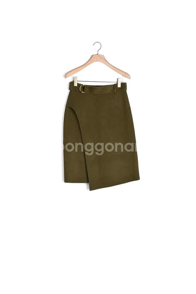 산드로 카키모직스커트--2
