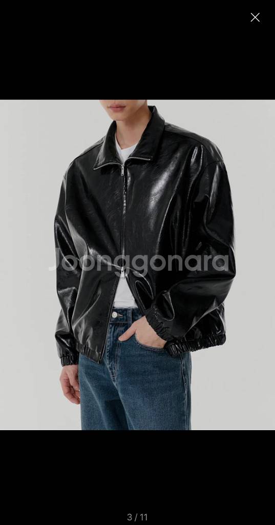 무신사 페이턴트 비건 레더 자켓--1