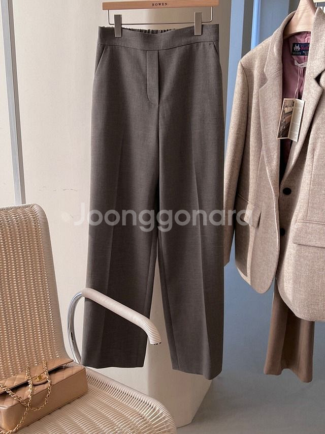 보웬 로우 밴딩 기모 슬랙스 블랙 s--8