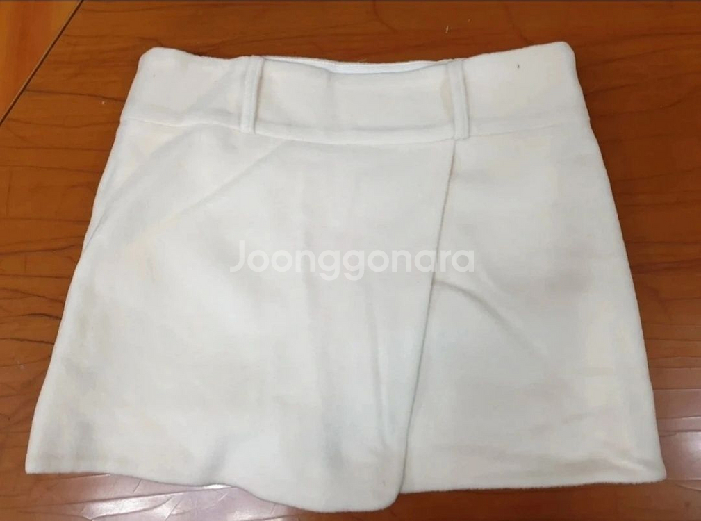 고급 크림색 모직 치마 바지 앞트임 속바지--1