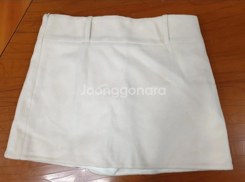 고급 크림색 모직 치마 바지 앞트임 속바지--4
