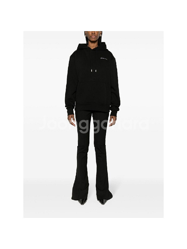 (새상품) 자크뮈스 자수 로고 블랙 기모 후드티 XXS--4