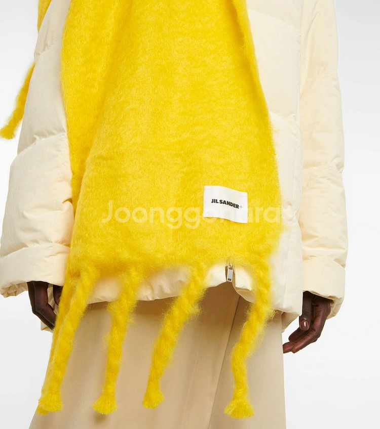 (새상품) 질샌더 모헤어 스카프 옐로우--1