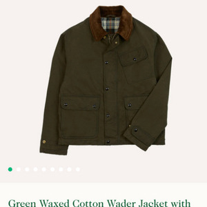 드레익스 green wader waxed jacket