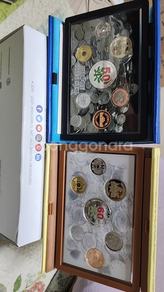 1엔탄생 50,60주년기념 프루프세트 일괄.은화포함--2