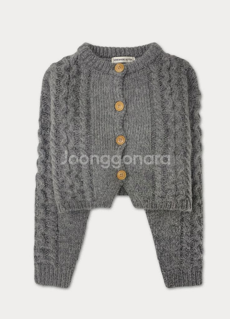 썸웨어버터 Woodbutton cable cardiga--1