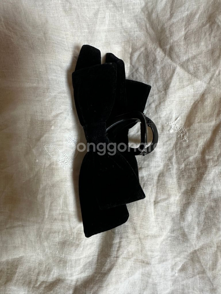 오블라 헤어 집게핀 (벨벳이중리본. 금장장식--7