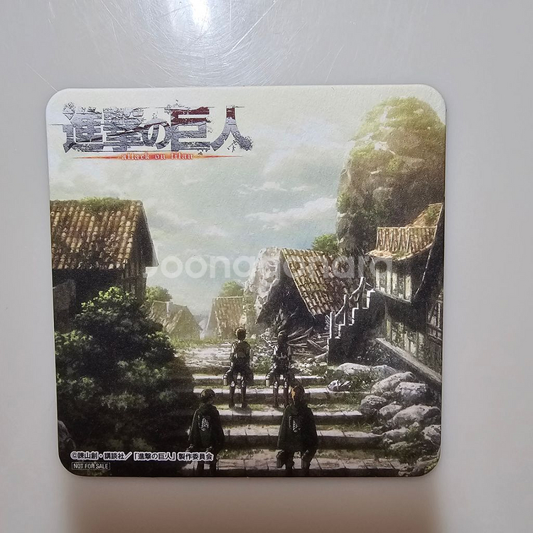 진격의거인 리바이 에렌 컵받침 3종--3