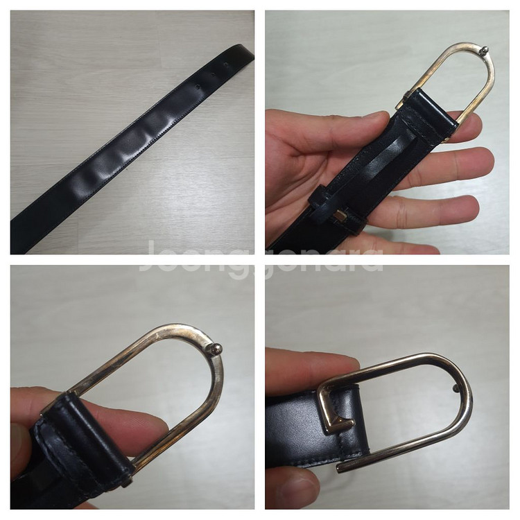 정품 구찌 로고 벨트 80/32--2